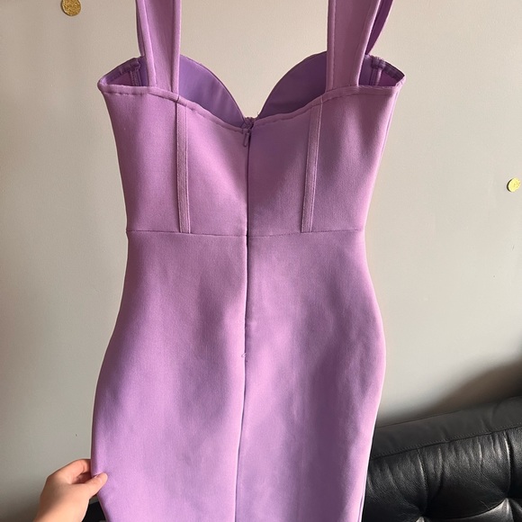 Size S draped off shoulder purple bandage dress - Picture 14 of 16